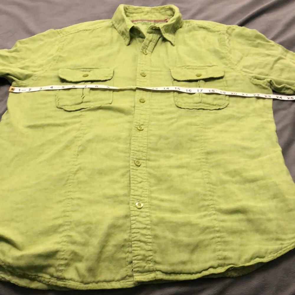 Margaritaville Green Cotton Button Front Shirt Men's Large Lightweight Summer - Picture 7 of 10